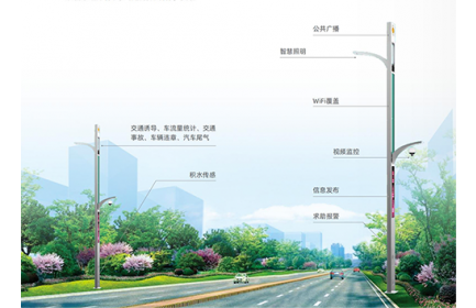 以城市路燈桿、多功能桿為載體，與AI智能、云計算、物聯(lián)網(wǎng)等技術(shù)完美結(jié)合，建設(shè)強大智慧城市。